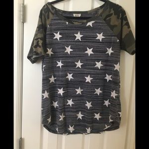 Camouflage & Star t shirt